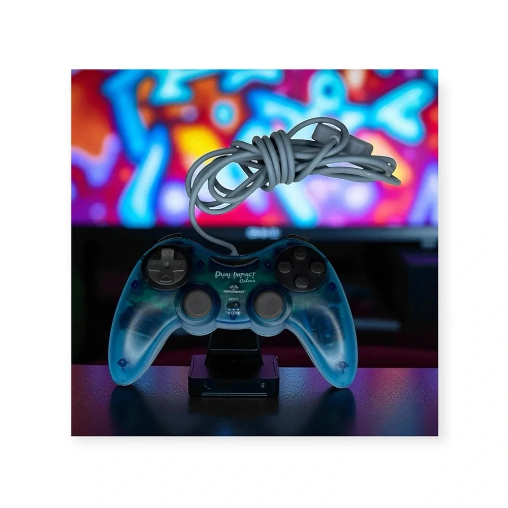 Performance Dual Impact 2 𖤍 Wired Controller Sony PlayStation 2 PS2 𖤍 Blueberry